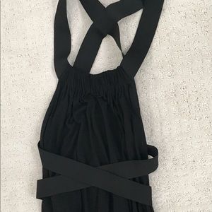 Black Open Back Theory Maxi Dress